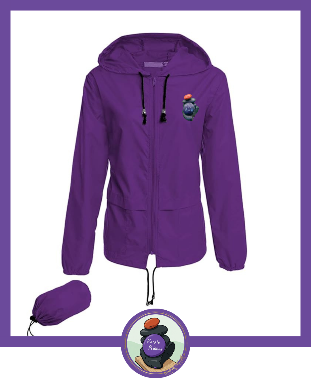 Ladies Pac a Mac - Purple Pebbles