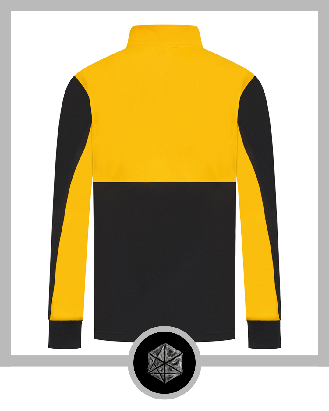 1 4 Zip Tracksuit Top Black Gold