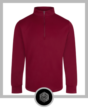 1 4 Zip Tracksuit Top Burgundy