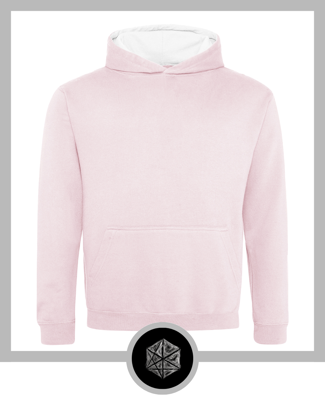 Kids Varsity Hoodie Baby Pink Arctic White Front