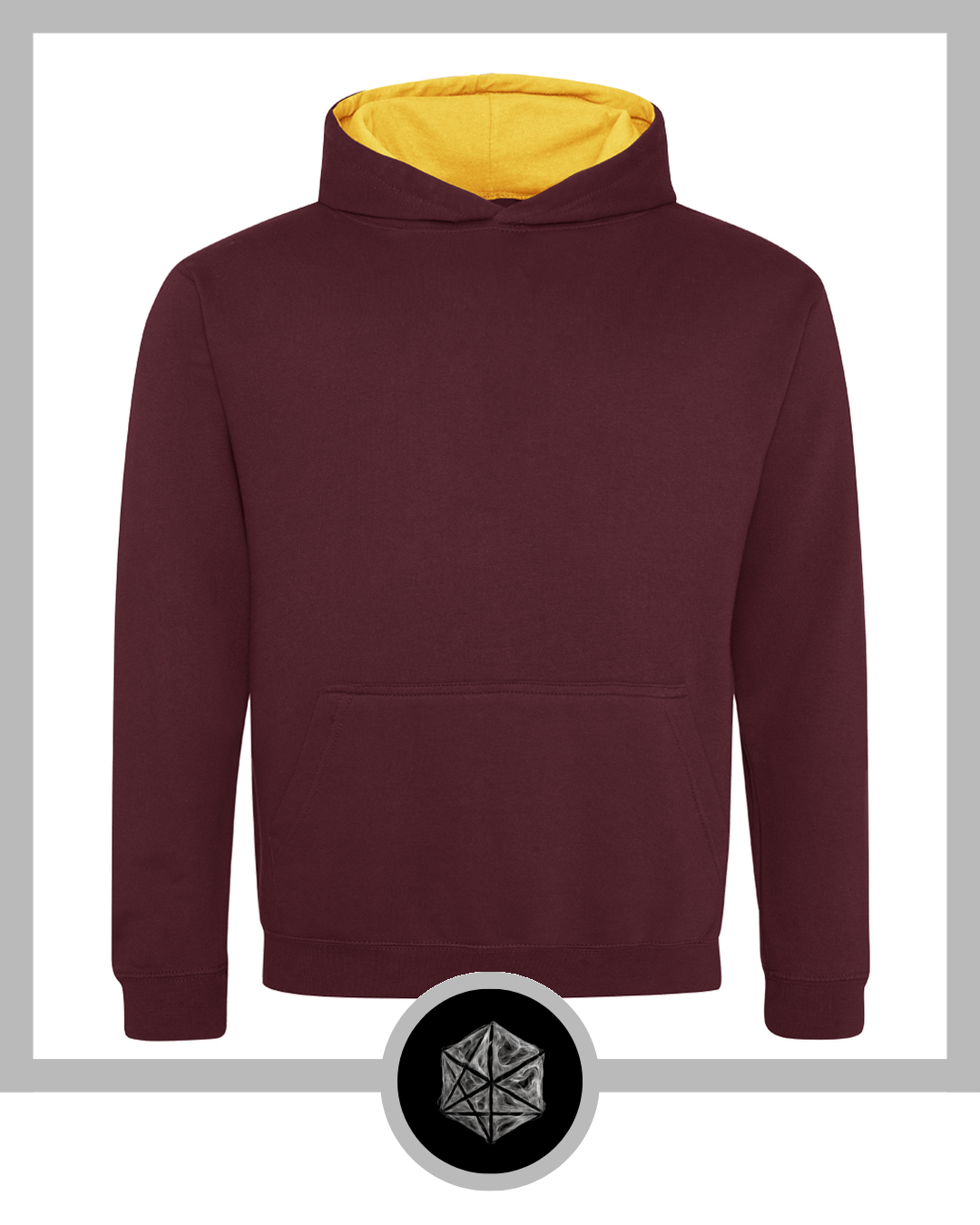 Kids Varsity Hoodie Burgundy Gold