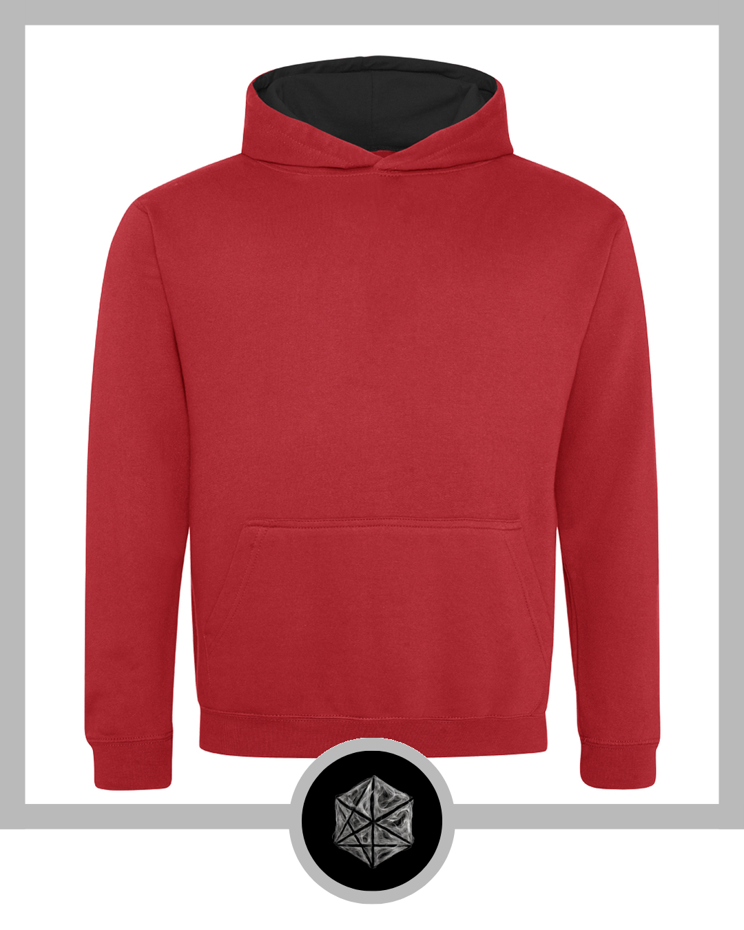Kids Varsity Hoodie Fire Red Jet Black