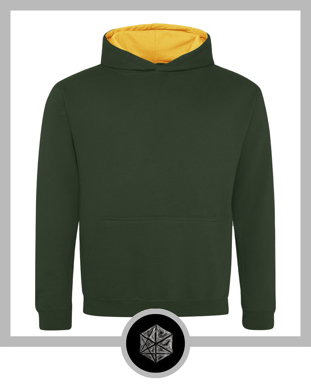 Kids Varsity Hoodie Forest Green Gold