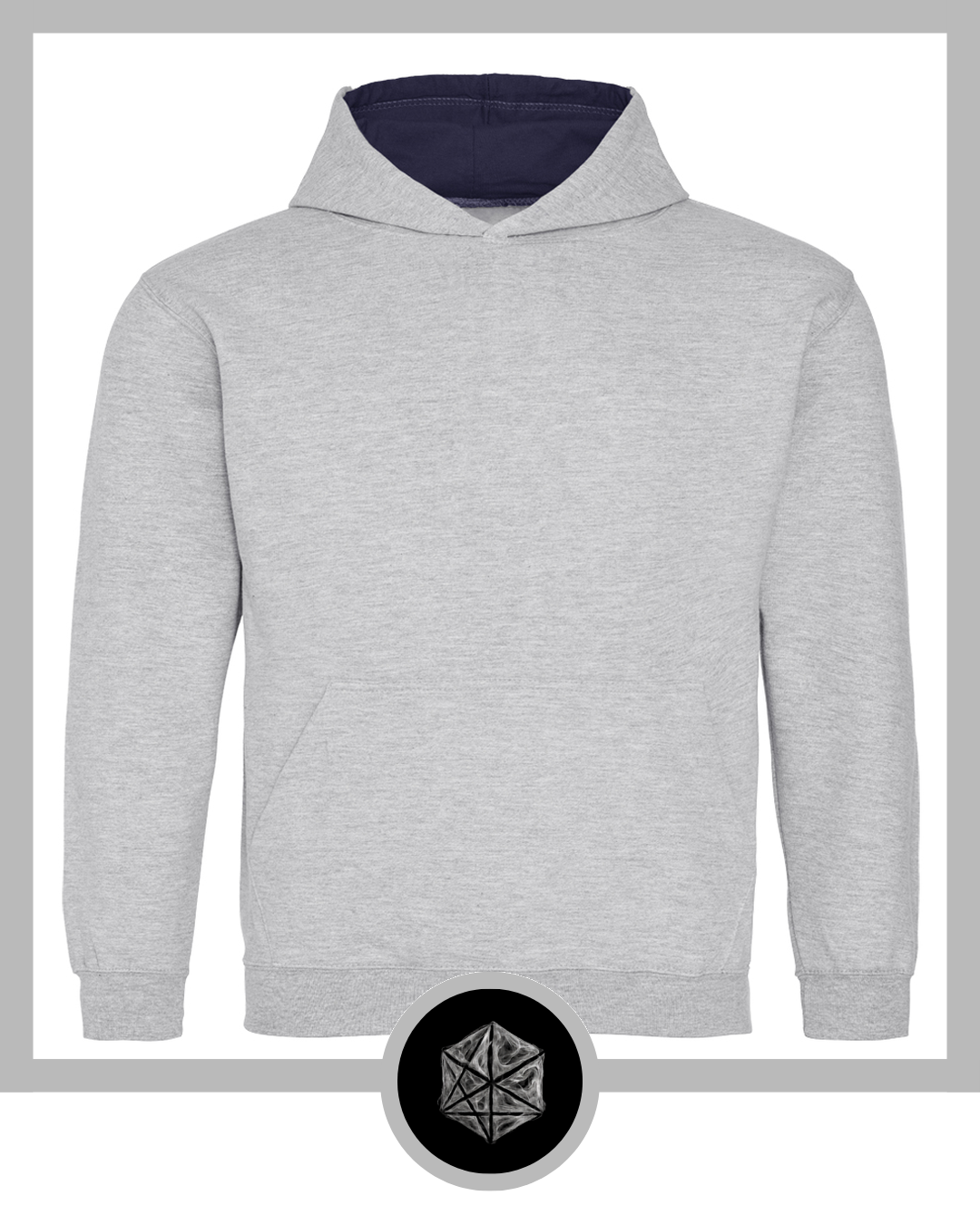 Kids Varsity Hoodie Heather Grey New French Navy