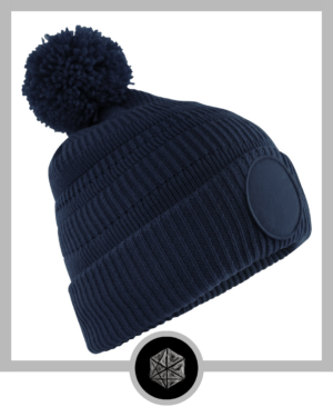 Round Patch Bobble Hat