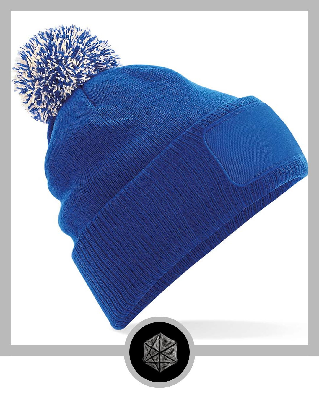 Patch Bobble Hat Bright Royal Off White