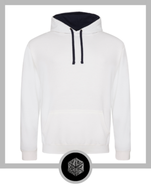 Varsity Hoodie Arctic White French Navy Front